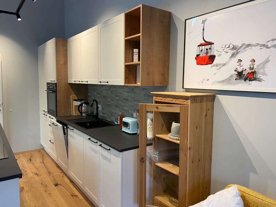 The kitchen area