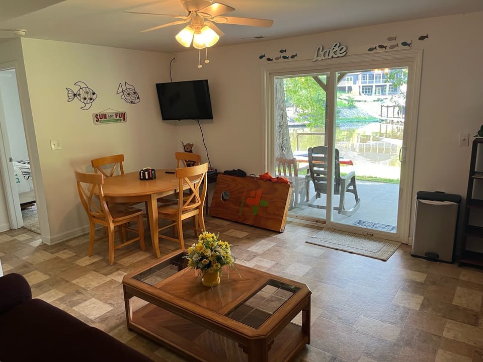 Second living area with tv and game area.