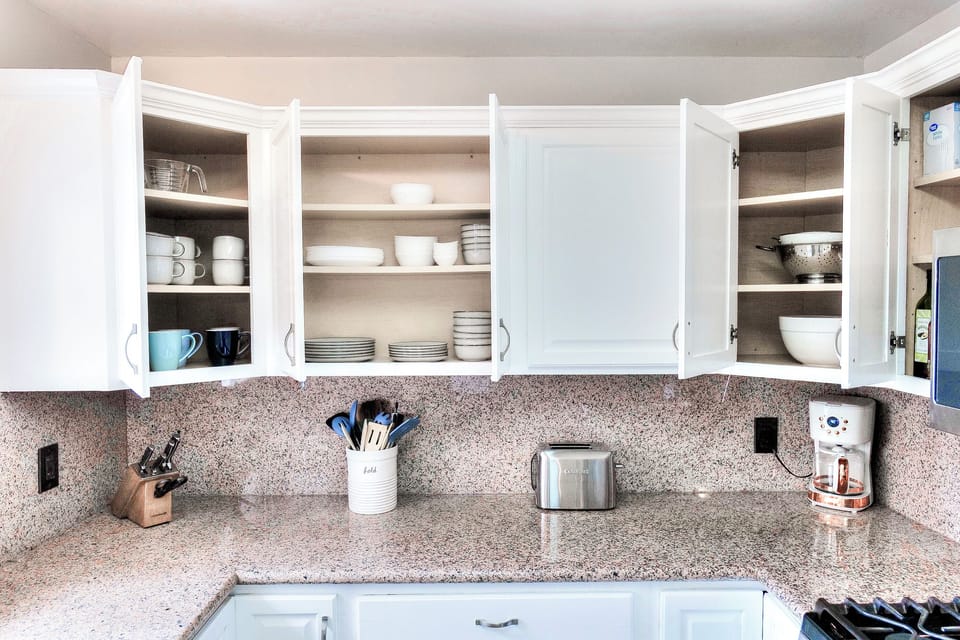 Fully stocked kitchen, ready for your culinary creations.