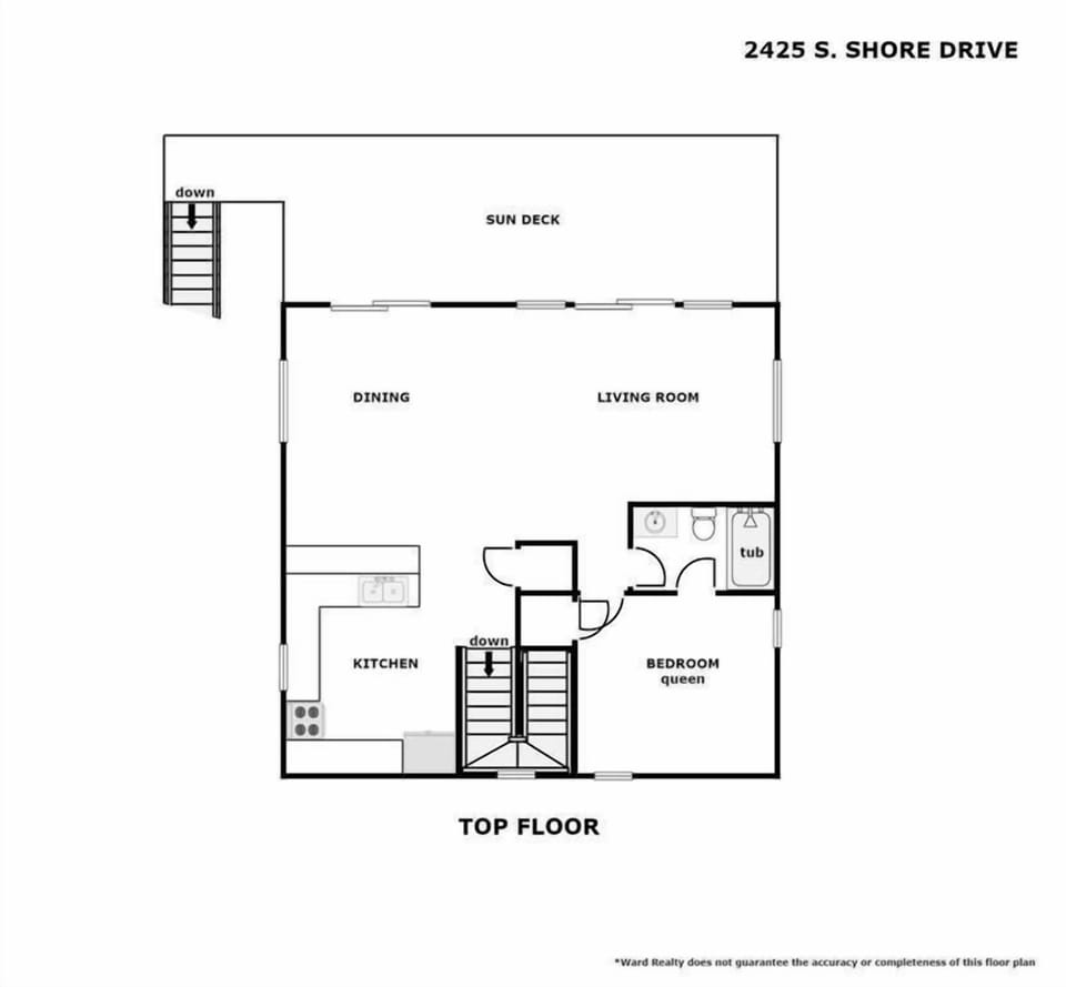 Almost Beachfront Floor Plan - Top Floor