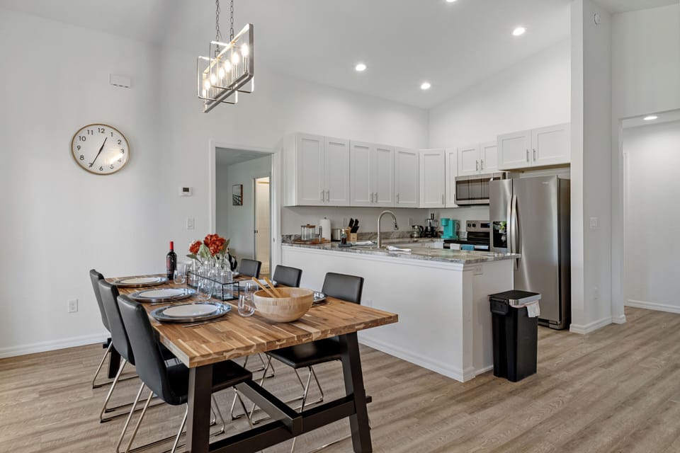 Dining area and kitchen