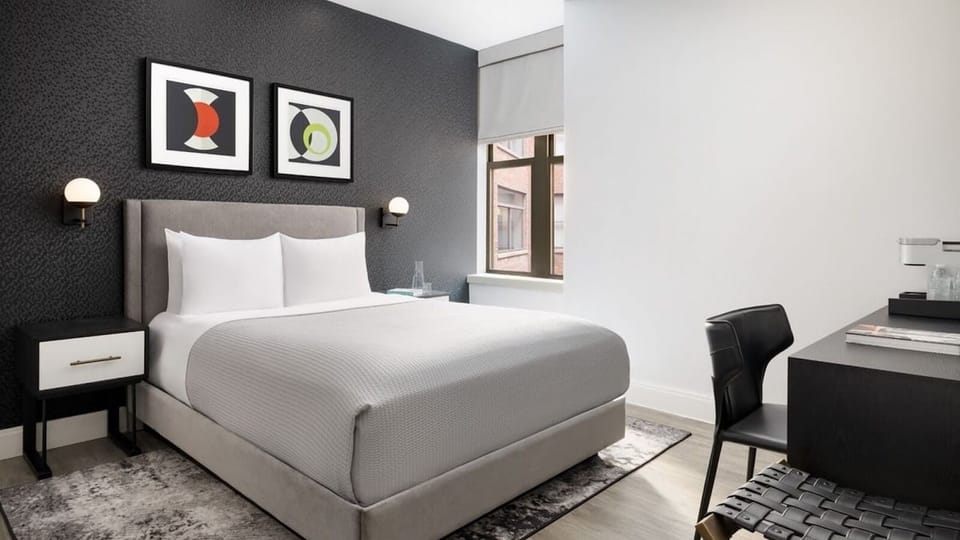 Bedroom. Interior and views may vary based on location and availability