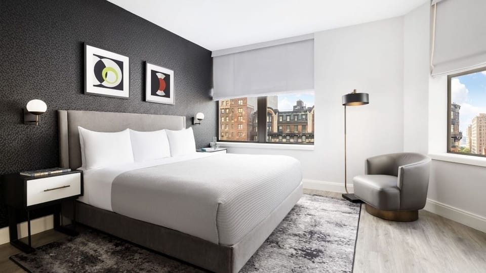 Bedroom. Interior and views may vary based on location and availability