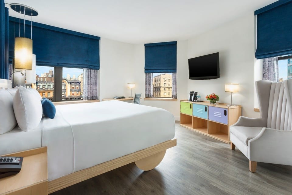 Bedroom. Interior and views may vary based on location and availability
