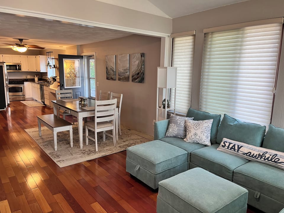 Living room open concept to dining room and kitchen