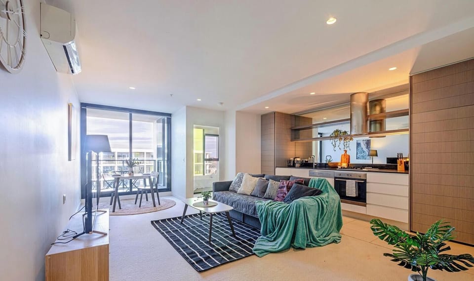 Comfortable living space with sofa bed – available upon request