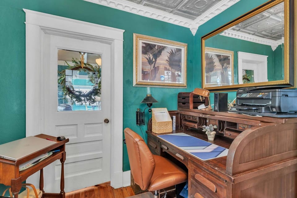 Stay productive in the dedicated office space, thoughtfully designed with a desk and comfortable seating. Perfect for work or quiet moments.