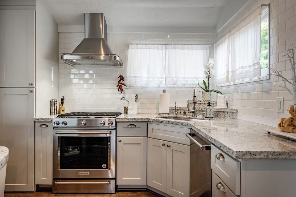 Kitchen with gas stove