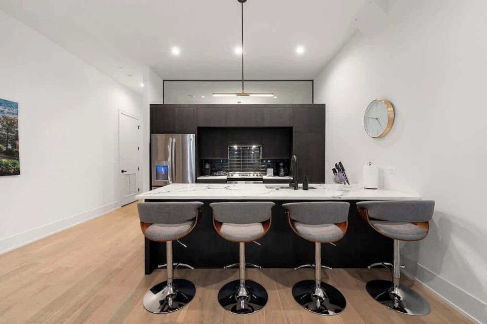 Modern dining area ready for shared meals.