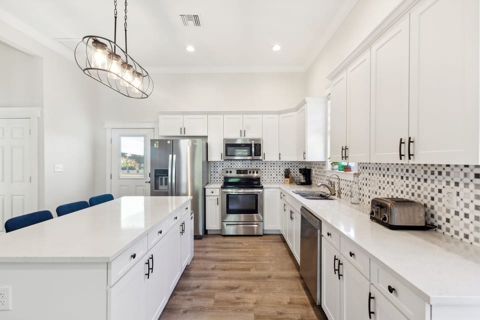 Indoors, Kitchen, Microwave, Oven, Refrigerator