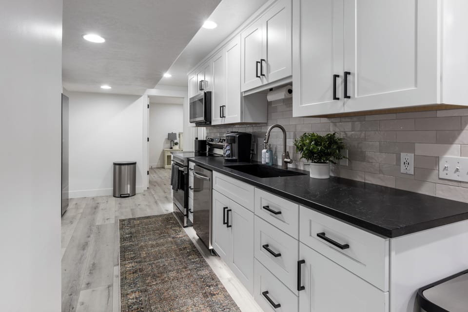 Full stocked kitchen with many amenities to include coffee and hot chocolate.