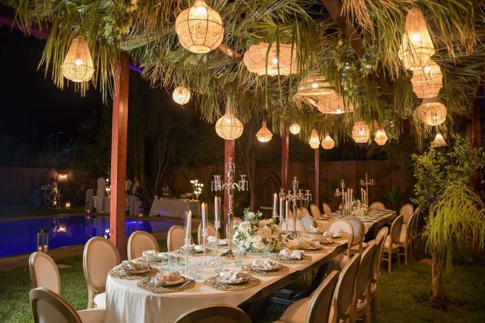 Outdoor banquet area