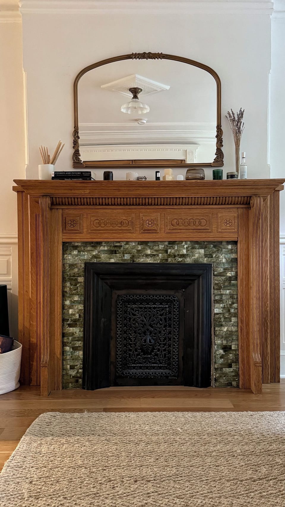 Original fireplace. Please not the fireplace is non-functioning. 