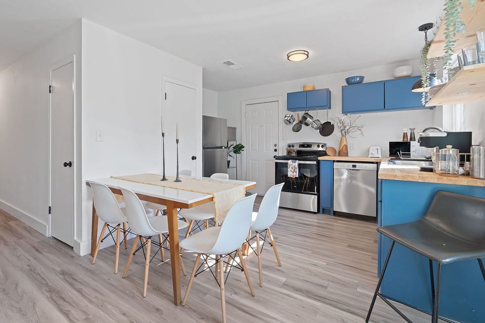 Dining Table with kitchen sink area