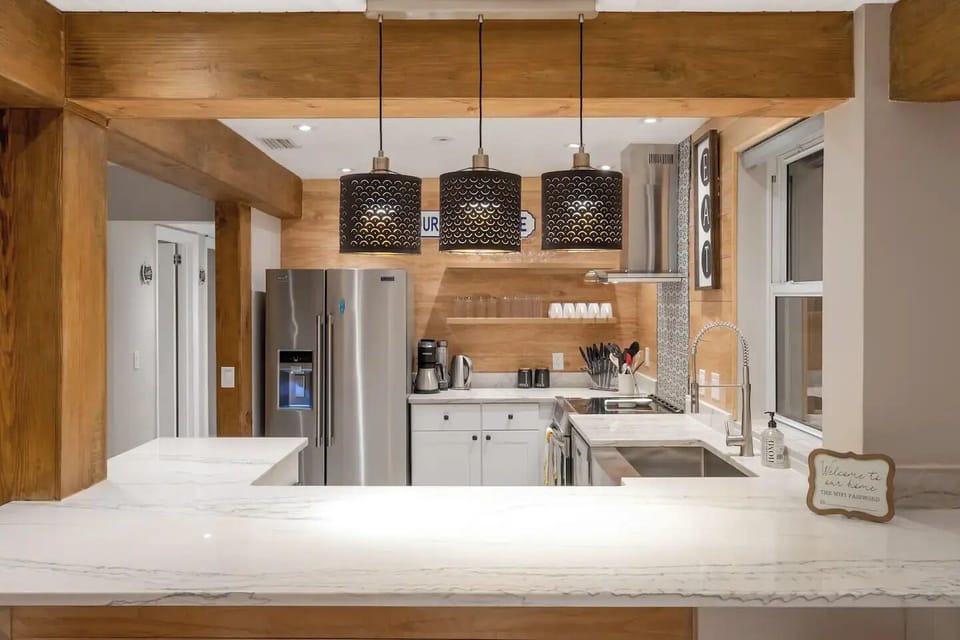 Enjoy a drink and chat with your family's chef while dinner is being prepared.