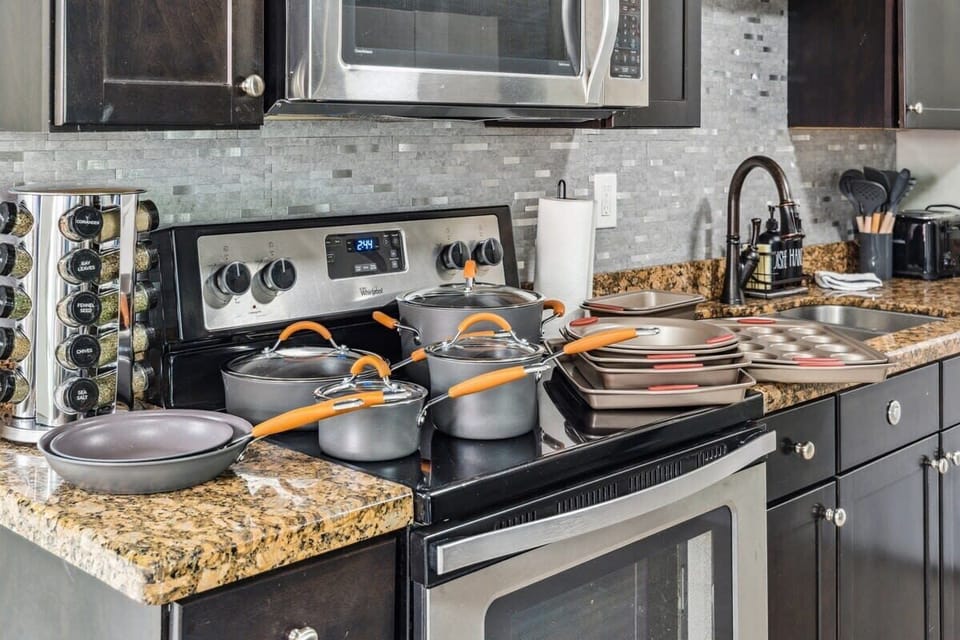 Unleash your inner chef in our Deerfield Beach property's well-equipped kitchen, where every tool and gadget you need is at your fingertips. 