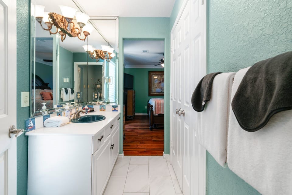 Upstairs Bathroom is shared.