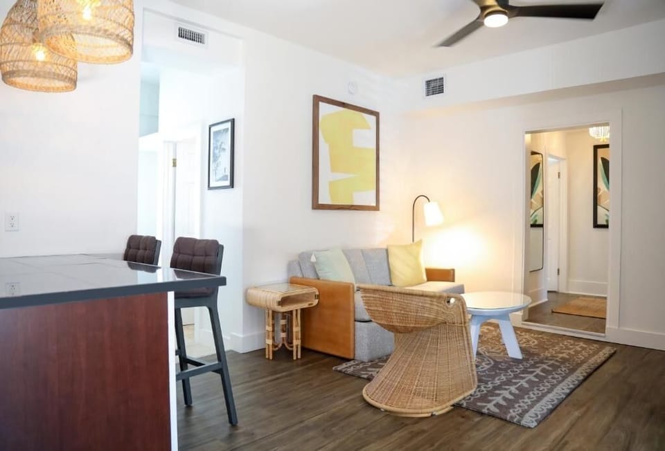 Gather for cozy evenings in the stylish, open living area.