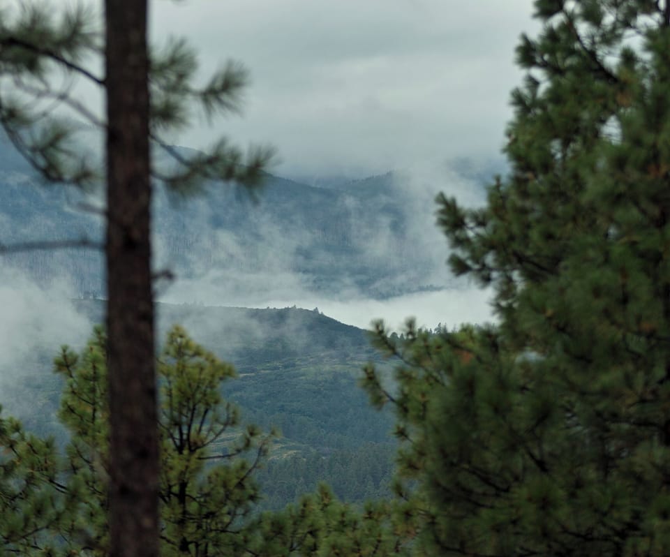 Mountain view from covered porch