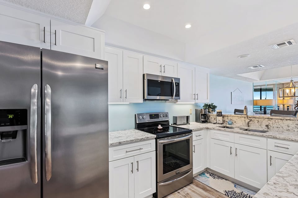 Stainless steel appliances. Automatic drip coffee maker.