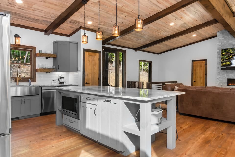 The kitchen is designed for both functionality and style.