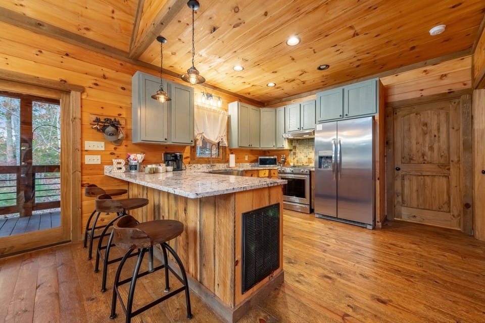 Kitchen with Bar Eating Area