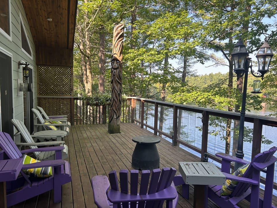 Our favourite spot of the cottage, featuring a gas firepit for easy campfires!