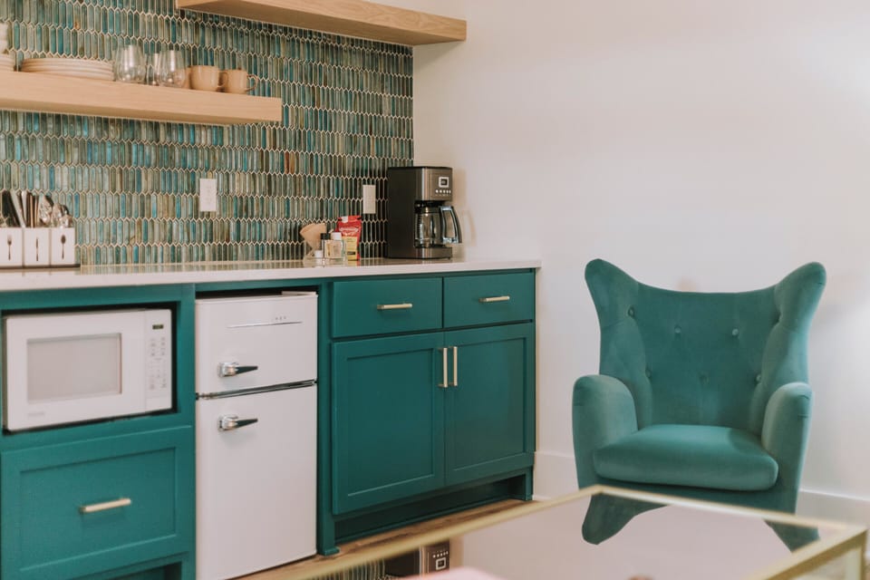 Kitchenette with microwave, mini-fridge and coffee maker
