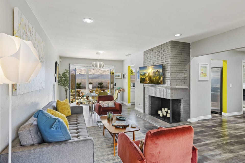 Living Dining Pool Deck Fireplace