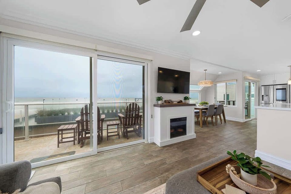 3rd floor living area and kitchen. Open layout