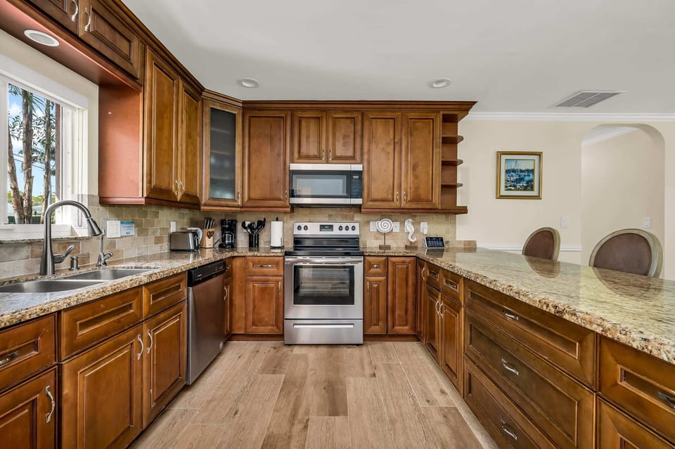 Fully equipped kitchen for all your cooking needs.