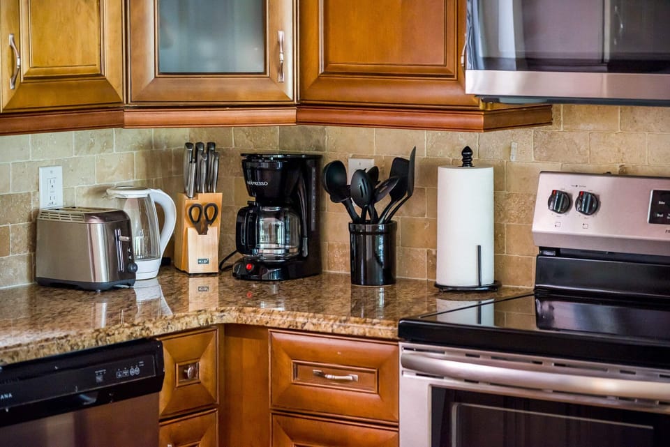 Fully equipped kitchen for all your cooking needs.