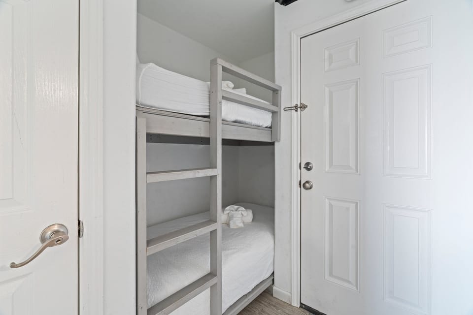 Cute little built in bunk beds upon entry.