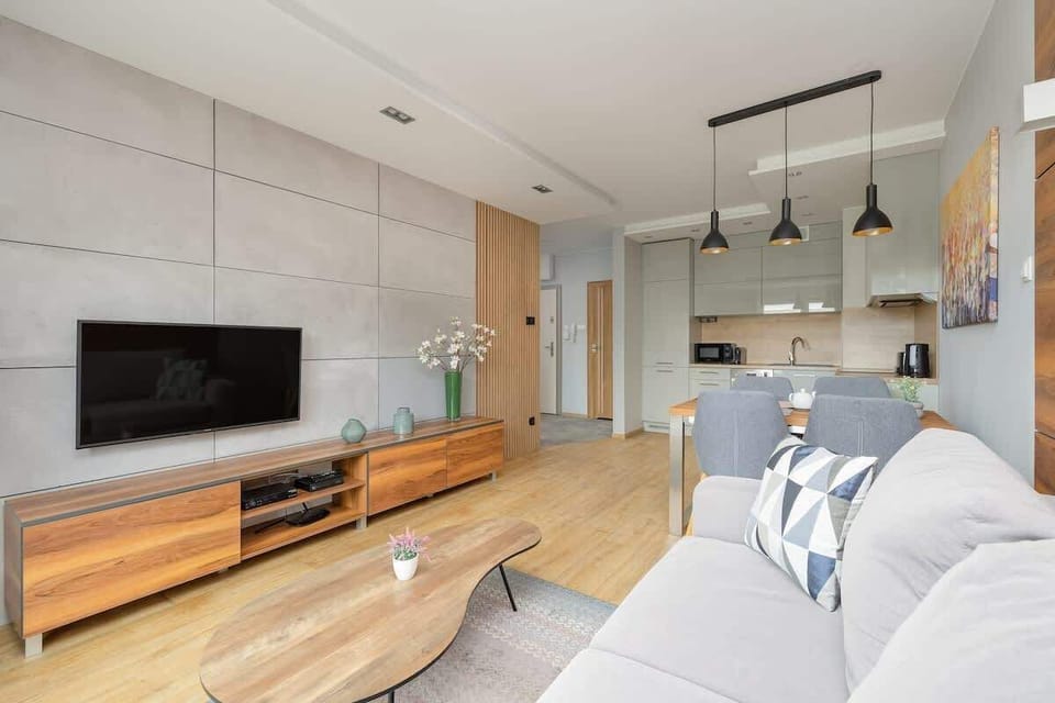 Modern TV in the apartment. 