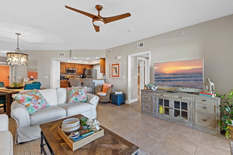 Living room with flat screen TV