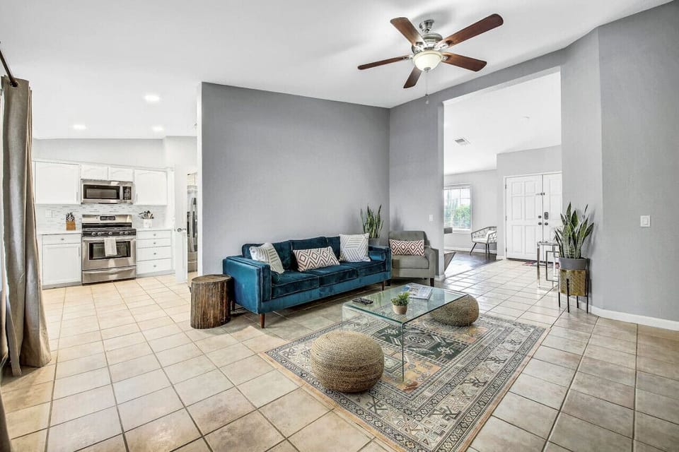 From kitchen to living area view