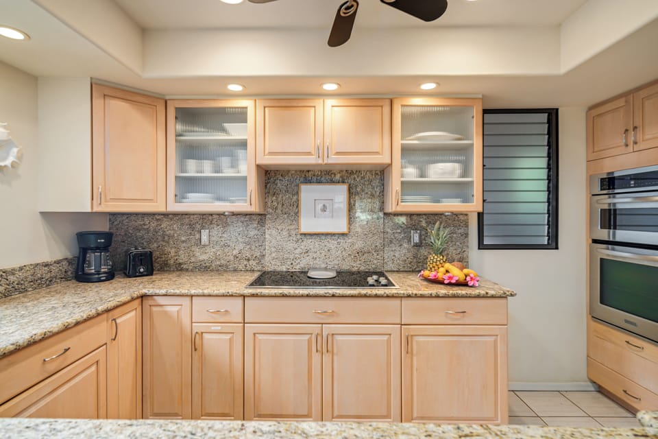 Large open kitchen, stocked to support all cooking desires