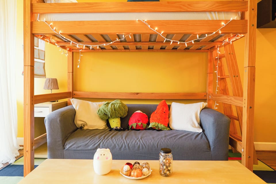 Living room - sofa & loft bed