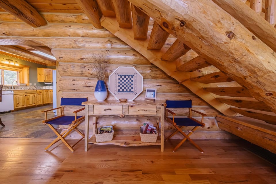 Seating area under the staircase