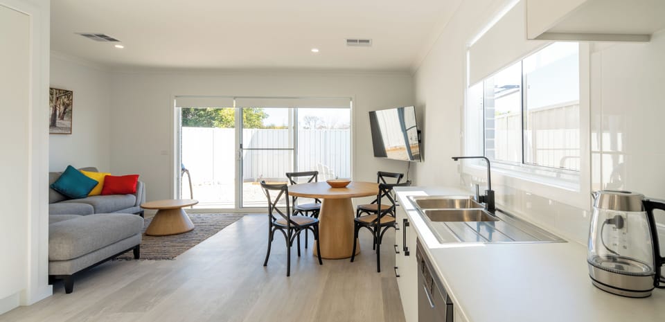 Open plan kitchen, dining and living room