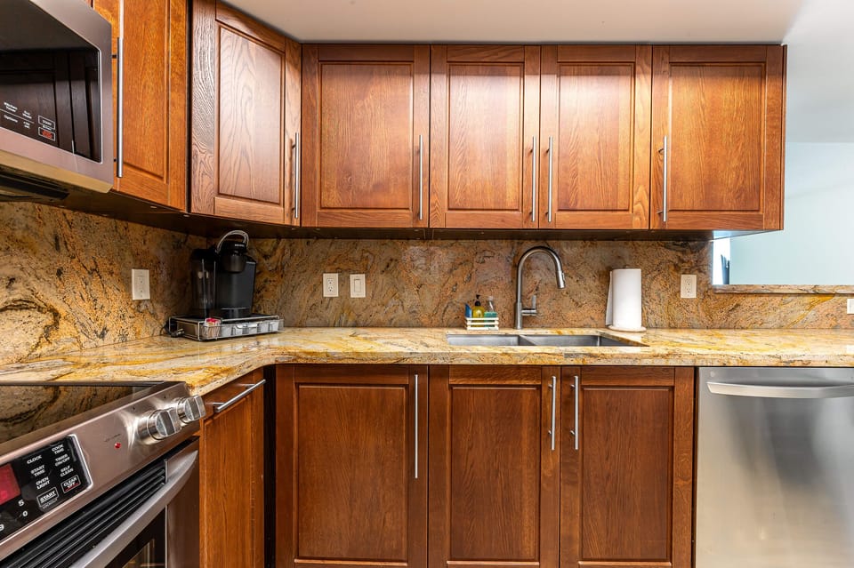Fully equipped kitchen for all your cooking needs.