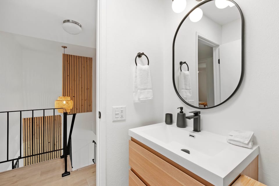 Shared bathroom with stand-up shower