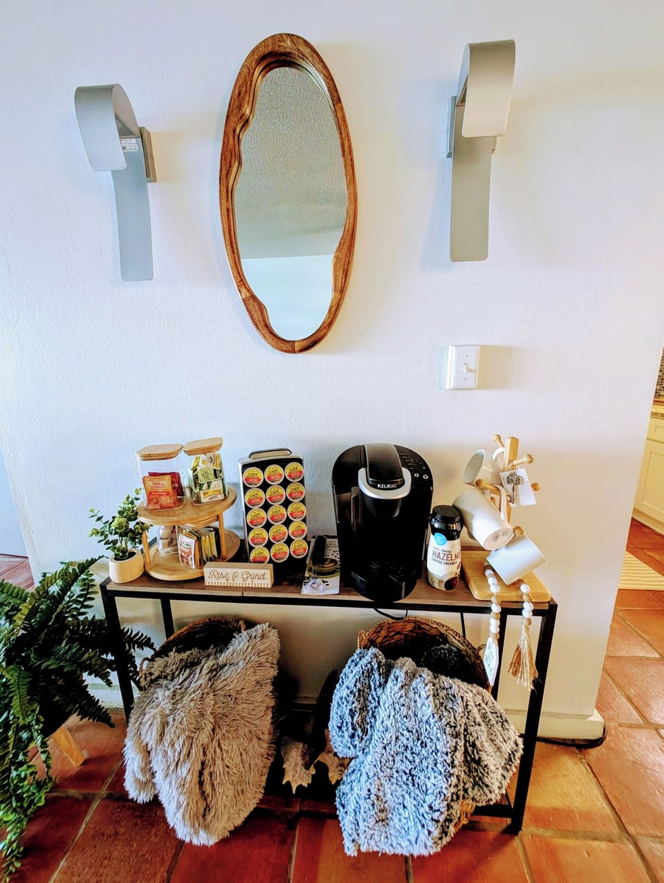 Complimentary coffee and tea station