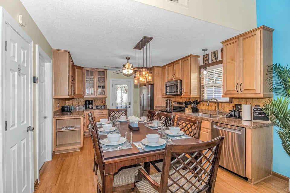 Make your special dish for family dining time in our spacious kitchen/dining room.  