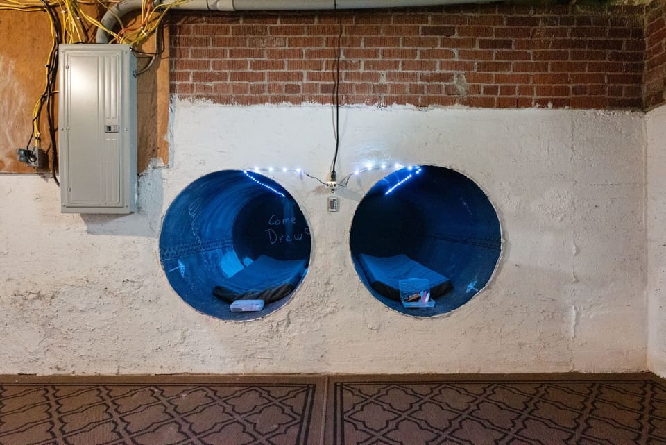 Childrens Chalk tunnel/play/camping beds
