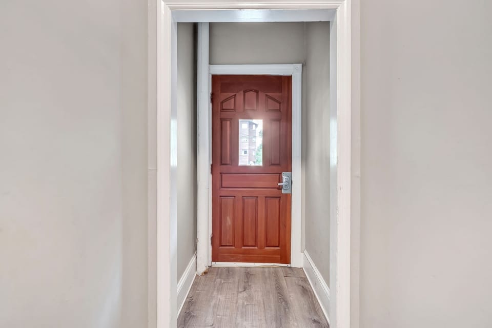 Indoors, Floor, Flooring, Door, Hardwood