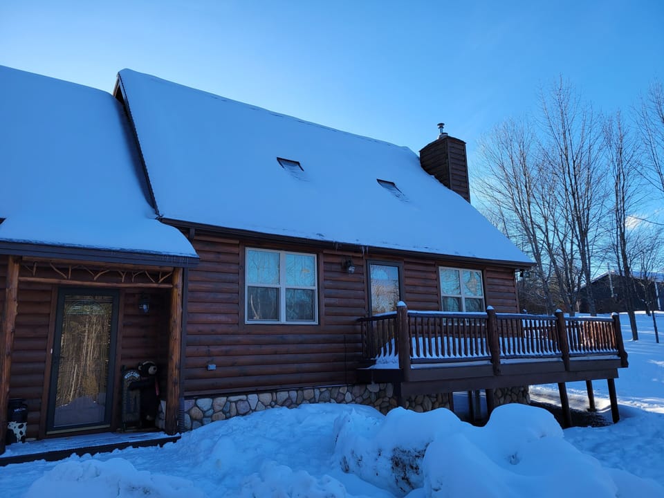 Architecture, Building, House, Cabin, Bench