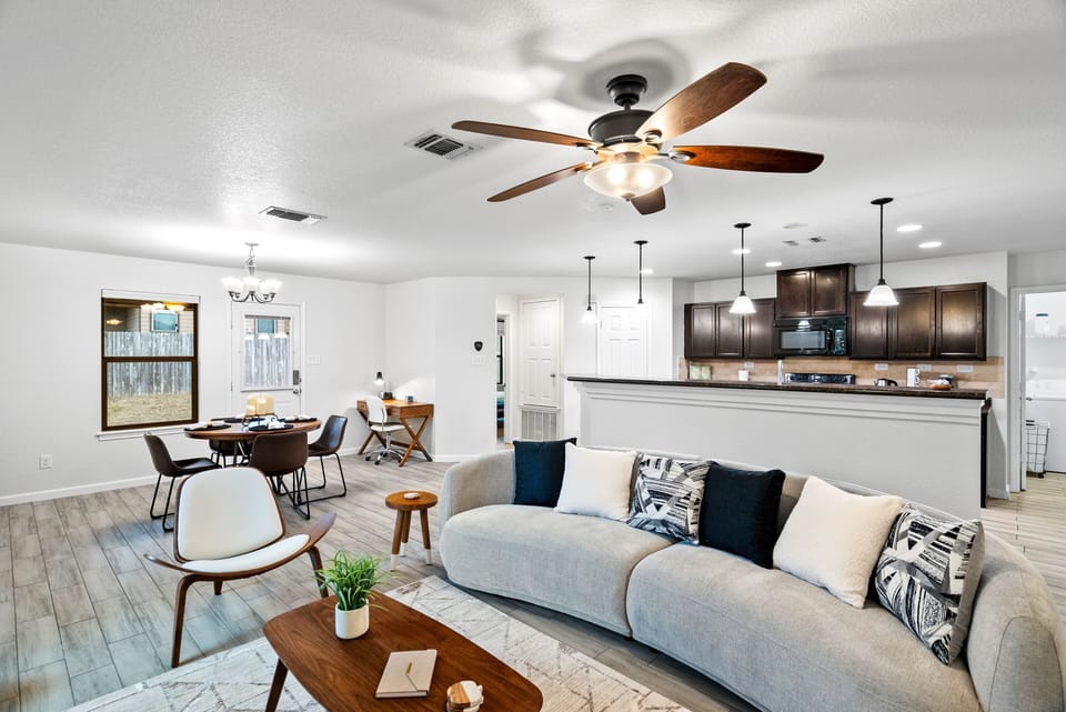 Furniture, Table, Ceiling Fan, Home Decor, Architecture