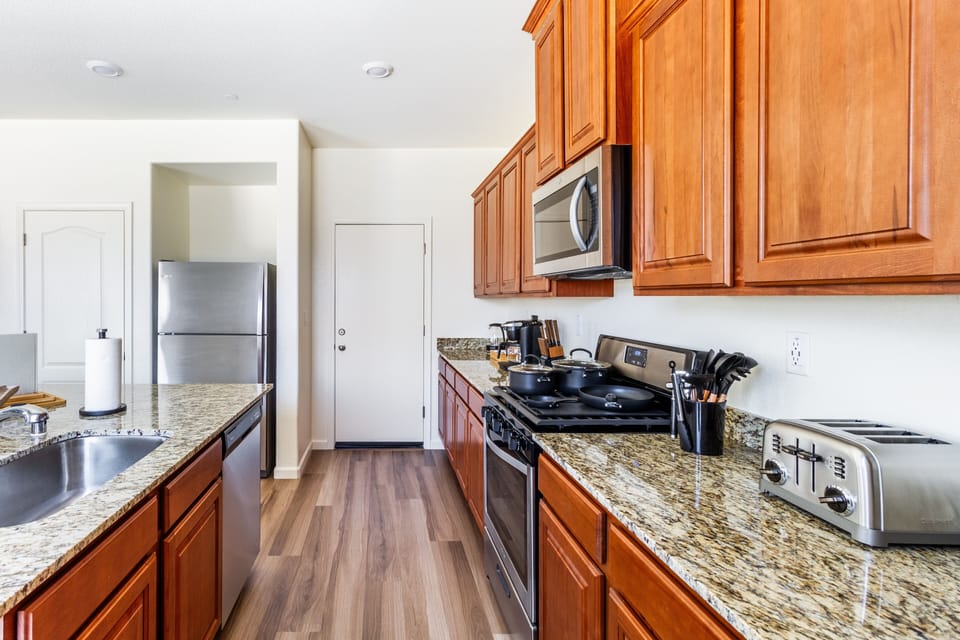 Indoors, Kitchen, Microwave, Oven, Refrigerator