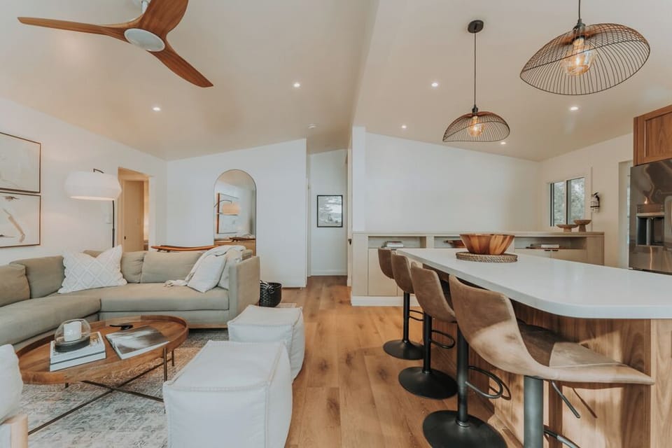Vaulted ceilings and carefully curated lighting